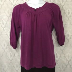 Avenue Crochet Detail 3/4 Sleeve Top 18/20